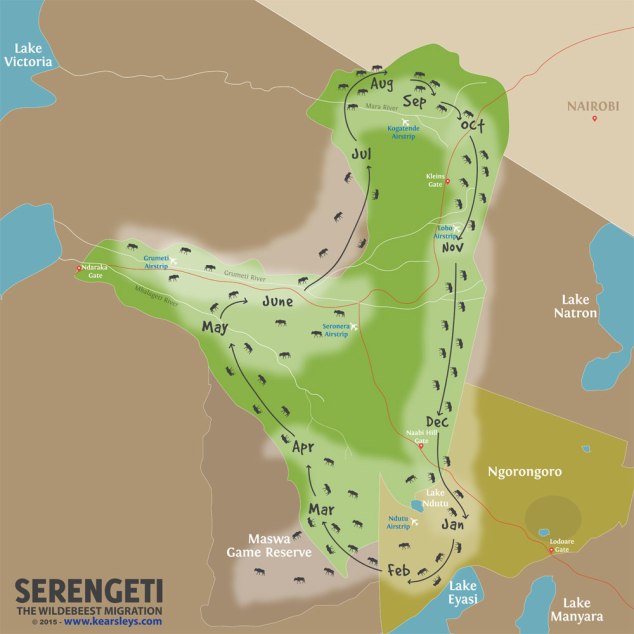 serengeti migration map